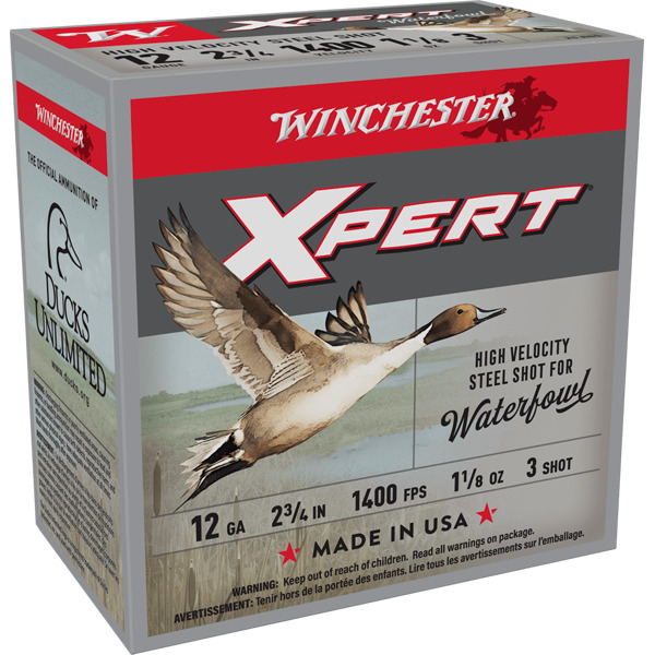 WINCHESTER XPERT STEEL HV 12ga 2.75 1-1/8oz #3 25/b 10/c