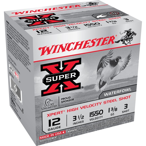 WINCHESTER XPERT STEEL HV 12ga 3.5 1-3/8oz #3 25/b 10/c