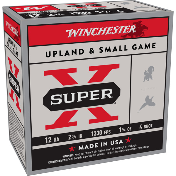 WINCHESTER AMMO 12ga 2.75 1-1/4o SUP-X UPLAND HB 4 25b 10c