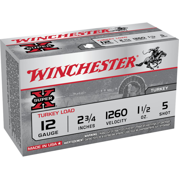 WINCHESTER AMMO 12ga 2.75" 1.5oz SUP-X TURKEY #5 10/b 10/c