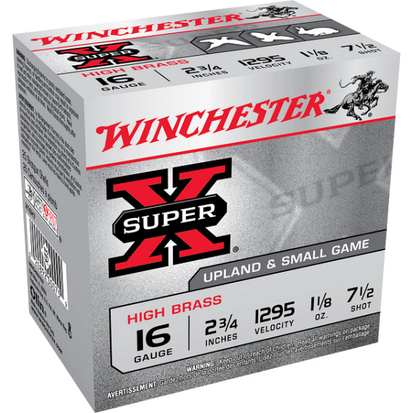 WINCHESTER AMMO 16ga 2.75 1-1/8o SUP-X UPLAND 7.5 25b 10c
