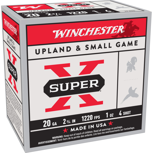 WINCHESTER AMMO 20ga 2.75 1oz SUP-X UPLAND HB 4 25b 10c