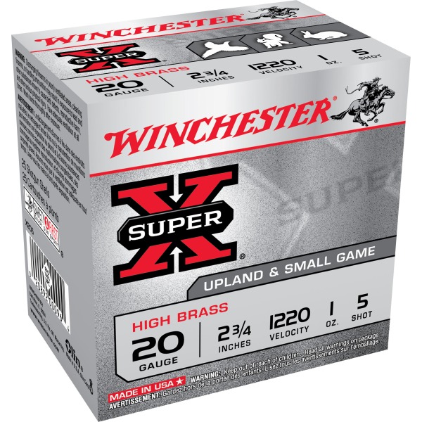 WINCHESTER AMMO 20ga 2.75 1oz SUP-X UPLAND HB 5 25b 10c