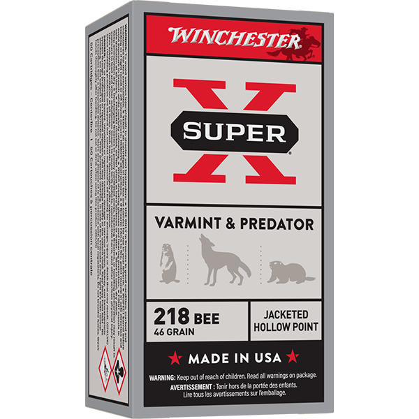 WINCHESTER AMMO 218 BEE SUPR-X 46gr JHP 50/bx 10/cs
