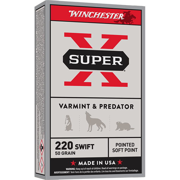 WINCHESTER AMMO 220 SWFT SUPER-X 50gr PSP 20/bx 10/cs