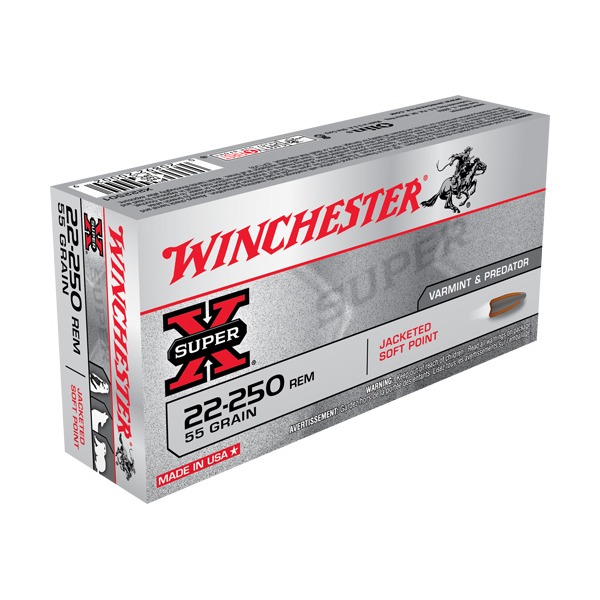WINCHESTER AMMO 22-250 SUPER-X 55gr PSP 20/bx 10/cs