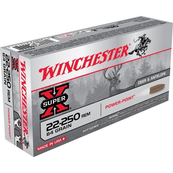 WINCHESTER AMMO 22-250 SUPER-X 64gr PP 20/bx 10/cs