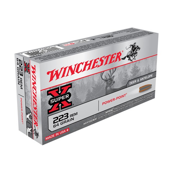 WINCHESTER AMMO 223 REMINGTON SUPER-X 64gr PP 20/bx 10/cs