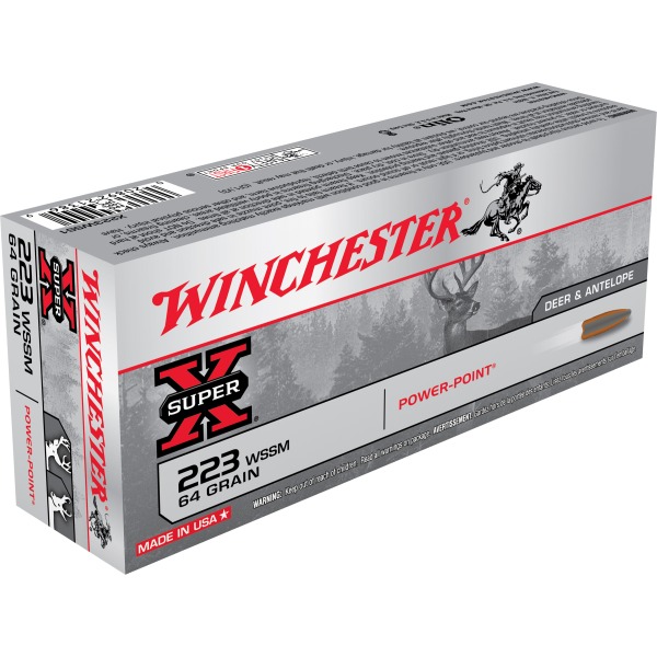 WINCHESTER AMMO 223 WSSM SUPER-X 64gr PP 20/bx 10/cs