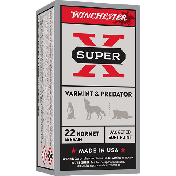 WINCHESTER AMMO 22 HORNET SUPR-X 45gr JSP 50/bx 10/cs