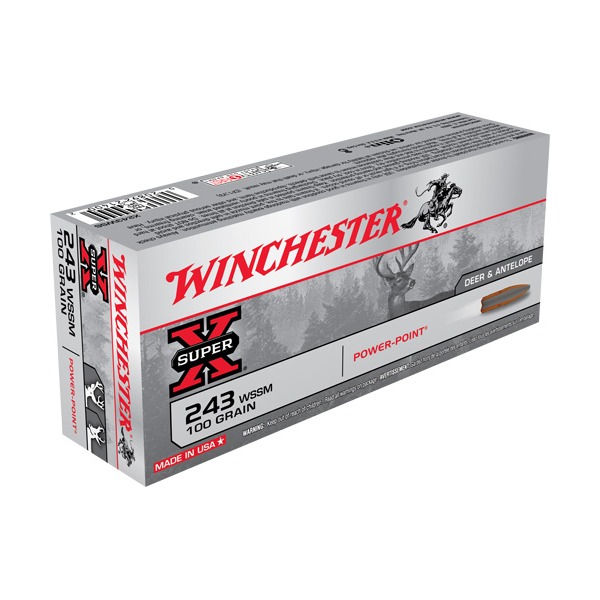 WINCHESTER AMMO 243 WSSM SUPER-X 100gr PP 20/bx 10/cs