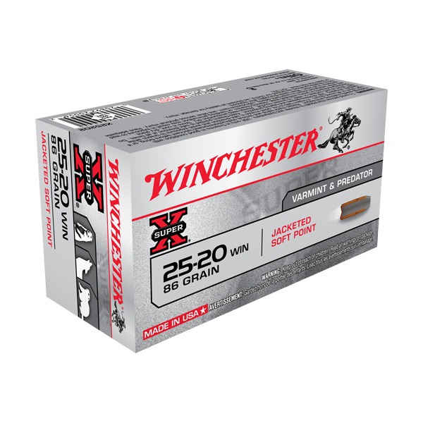 WINCHESTER AMMO 25-20 WINCHESTER SUPR-X 86gr FN-SP 50/bx 10/cs