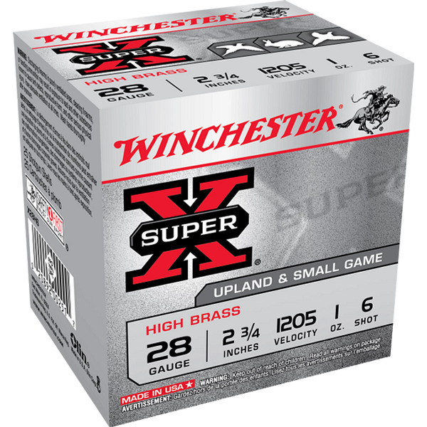 WINCHESTER AMMO 28ga 2.75 1oz SUP-X UPLAND HB 6 25b 10c