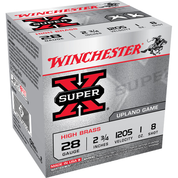 WINCHESTER AMMO 28ga 2.75 1oz SUP-X UPLAND HB 8 25b 10c