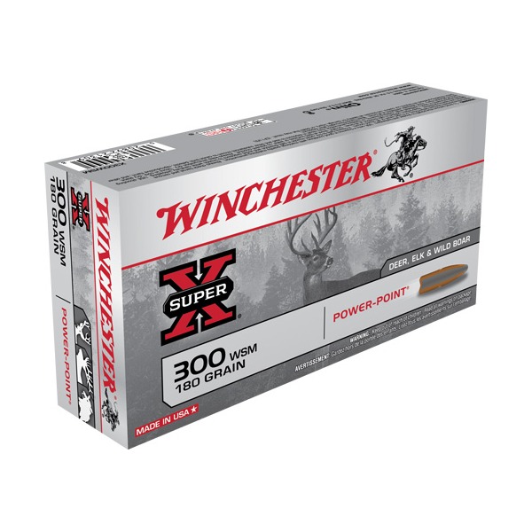 WINCHESTER AMMO 300 WSM SUPER-X 180gr PP 20/bx 10/cs