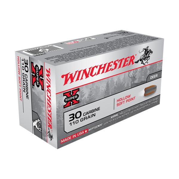 WINCHESTER AMMO 30M1 CARBINE S-X 110gr HSP 50/bx 10/cs