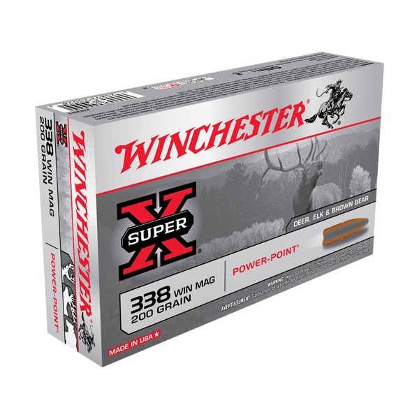 WINCHESTER AMMO 338 WINCHESTER SUPER-X 200gr PP 20/bx 10/cs