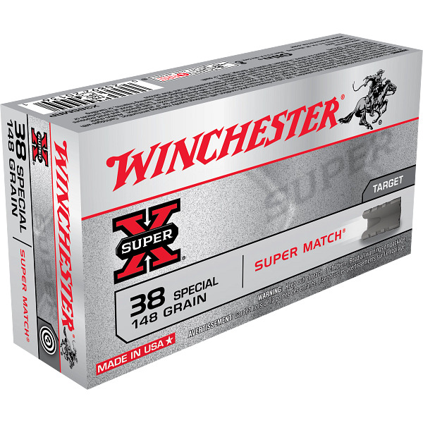 WINCHESTER AMMO 38 SPL SUPER-X 148gr SUPER MATCH 50b 10c