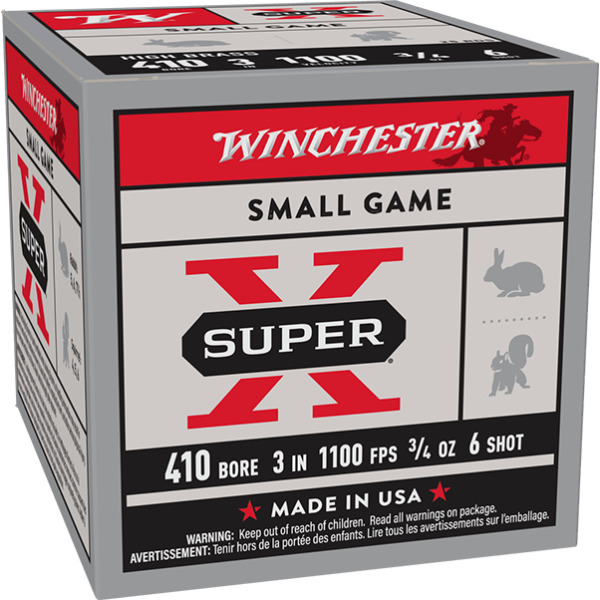 WINCHESTER AMMO 410ga 3" 1100fps 3/4 oz #6 HB 25/bx 10/cs