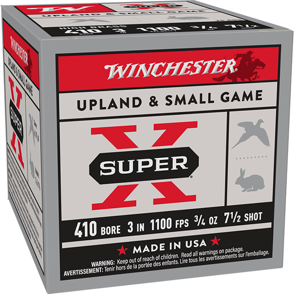 WINCHESTER AMMO 410ga 3" 1100fps 3/4oz #7.5 HB 25/bx 10/cs