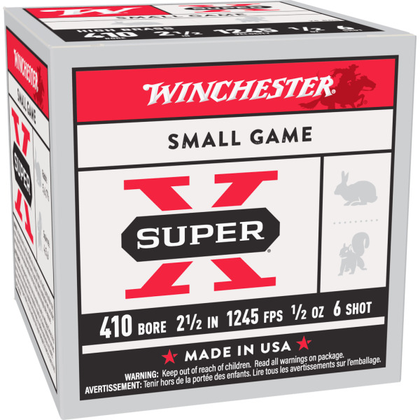 WINCHESTER AMMO 410ga 2.5 1245fp 1/2 oz #6 HB 25/bx 10/cs
