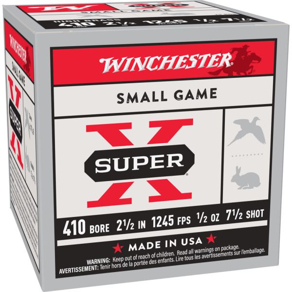 WINCHESTER AMMO 410ga 2.5 1245fp 1/2oz #7.5 HB 25/bx 10/cs