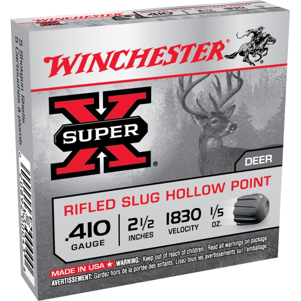 WINCHESTER SLUG 410br 2.5" RIFLD 1/5oz 1830fps 5/bx 50/cs