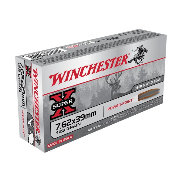 WINCHESTER AMMO 7.62x39 SUPER-X 123gr SP 20/bx 10/cs