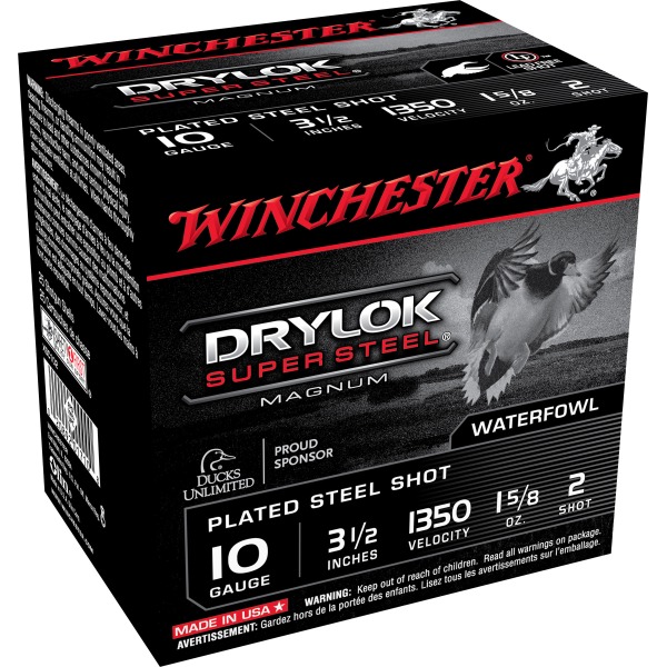 WINCHESTER DRYLOK STEEL MAG 10ga 3.5in 1-5/8oz #2 25b 10c