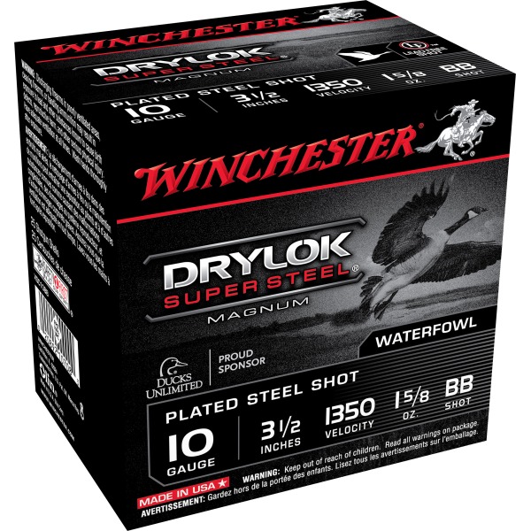 WINCHESTER DRYLOK STEEL MAG 10ga 3.5in 1-5/8oz BB 25b 10c