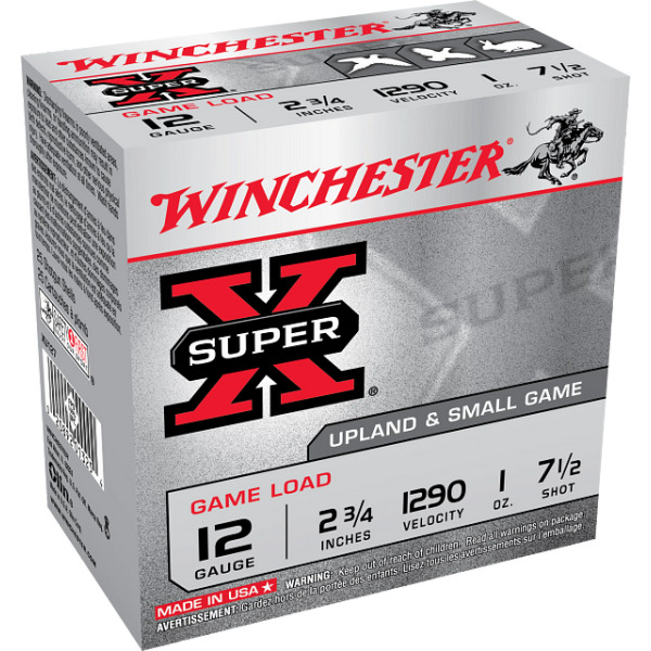 WINCHESTER AMMO 12ga 2.75 1oz SUP-X UPLAND #7.5 25b 10c