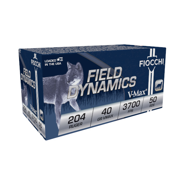 FIOCCHI AMMO 204 RUGER 40gr HORNADY V-MAX 50/bx 20/CS