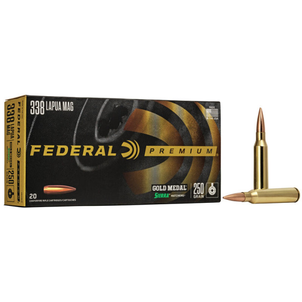 FEDERAL AMMO 338 LAPUA 250gr SIERRA HPBT 20/bx 10/cs
