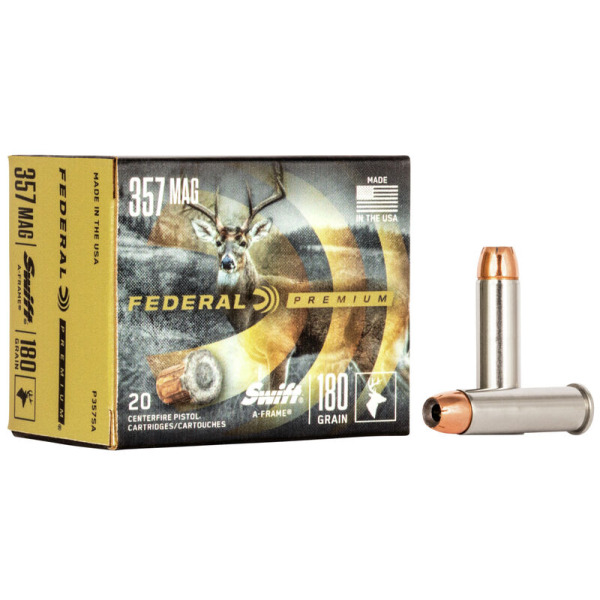 FEDERAL AMMO 357 MAG 180gr SWIFT A-FRAME 20/bx 10/cs