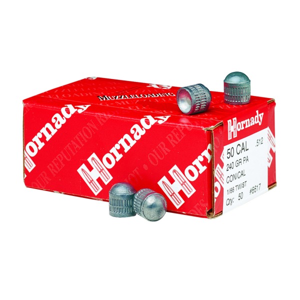 HORNADY 50cal 240gr CONICAL BULLET GREAT PLAINS 50/bx