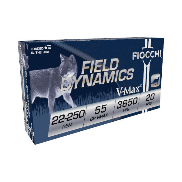 FIOCCHI AMMO 22-250 REMINGTON 55gr V MAX 20/bx 10/cs