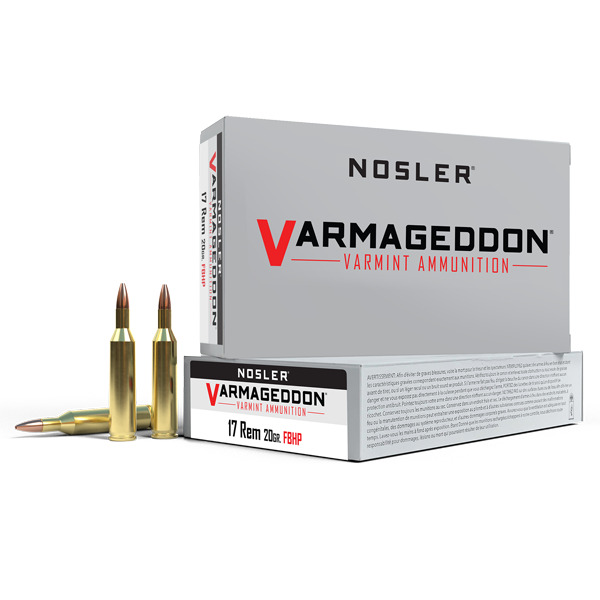 NOSLER AMMO 17 REMINGTON FB 20g HP VARMAGEDDON 20/b 20/c
