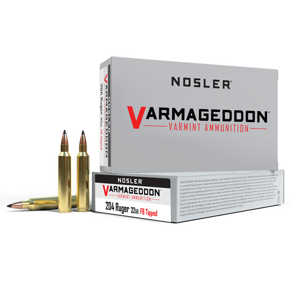 NOSLER AMMO 204 RUGER 32g FB TIPPED VARMAGEDDON 20b20c