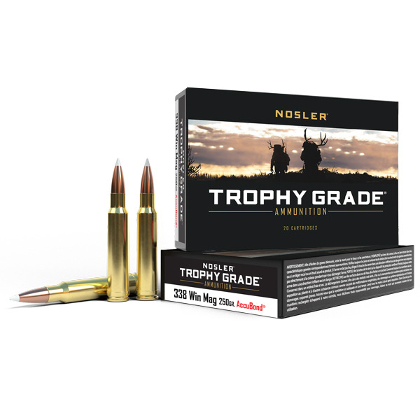 NOSLER AMMO 338 WINCHESTER MAG 250gr AccuBond 20/b 10/c