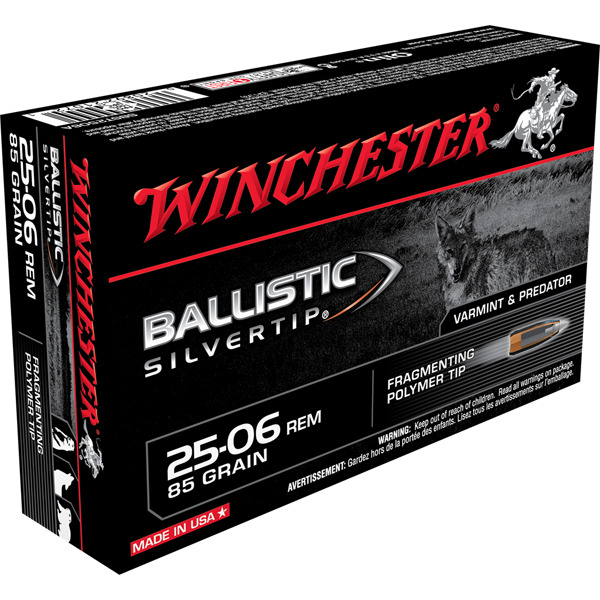 WINCHESTER AMMO 25-06 REMINGTON 85GR BALLISTIC ST 20/bx 10/cs