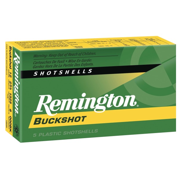 REMINGTON BUCKSHOT 12ga 3" 1225 fps #00 15pel 5/bx 50/cs