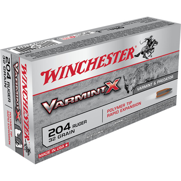 WINCHESTER AMMO 204 RUGER VARM-X 32gr POLY-TIP 20/bx 10/cs