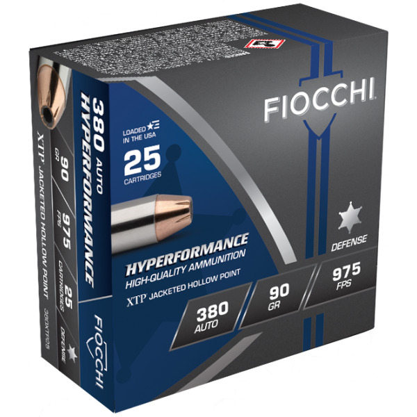 FIOCCHI AMMO 380 ACP 90gr HORNADY XTP-HP 25/bx 20/cs