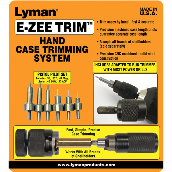 LYMAN E-ZEE TRIM HAND CASE TRIMMER HANDGUN SET
