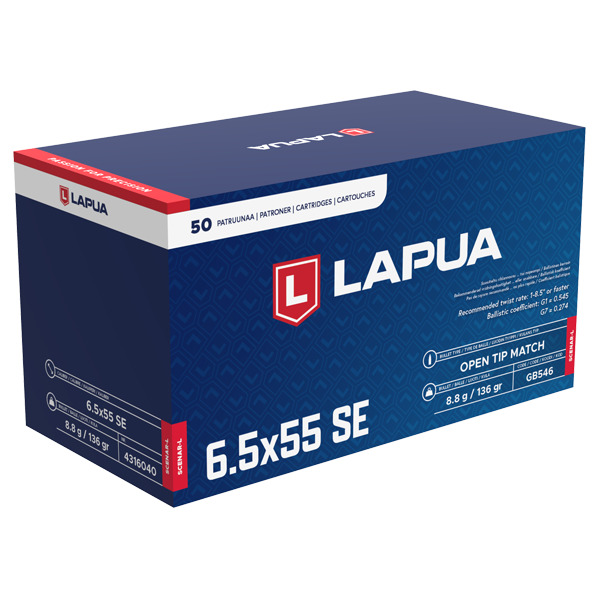 LAPUA AMMO 6.5x55 136gr HPBT SCENAR-L 50/bx 12/cs