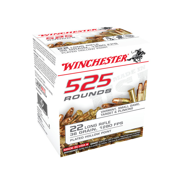 WINCHESTER AMMO 22LR 36gr COPPER PLATED HP 525/bx 10/cs