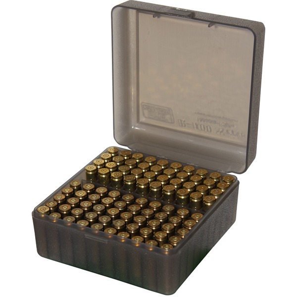 MTM RIFLE FLIP-TOP 100rd 22250-308/CLR-SMOKE 12c