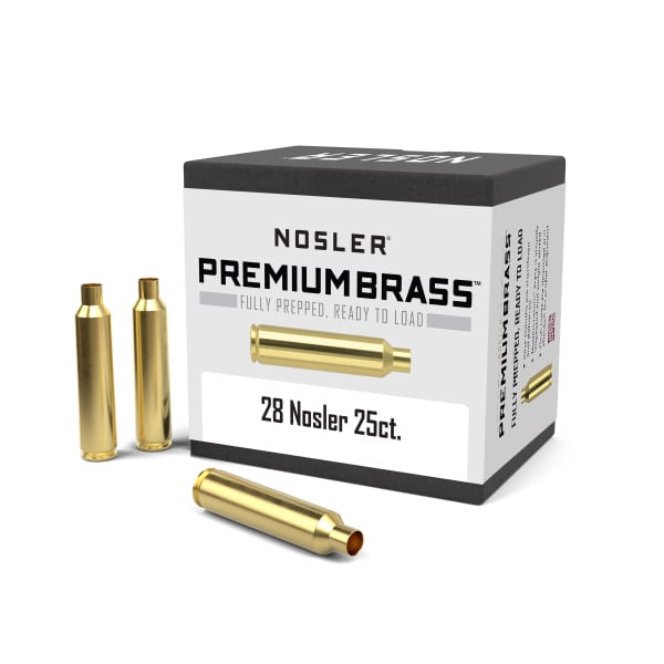 Nosler Brass 28 Nosler Unprimed Box of 25