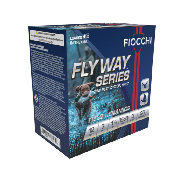FIOCCHI AMMO 12ga 3" SP-STEEL 1550fps 1-1/5 #3 25b 10c