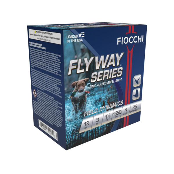 FIOCCHI AMMO 12ga 3" SP-STEEL 1550fps 1-1/5 #4 25b 10c